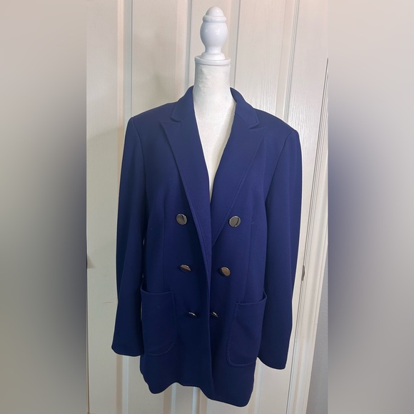 Anne Klein Jackets & Blazers - 💙Anne Klein Navy Double-Breasted Blazer w/Pockets and Decorative Silver Buttons